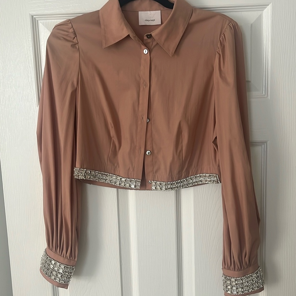 Cinq à Sept Diamond Studded Top
